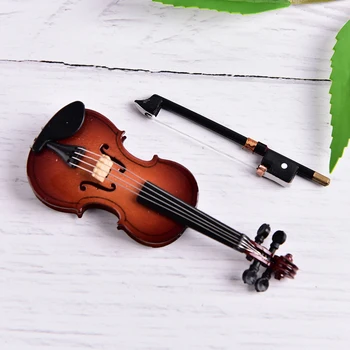 Mini Vijole ar Atbalstu Miniatūras Koka Mūzikas Instrumentu Kolekcijas Dekoratīvi Rotājumi
