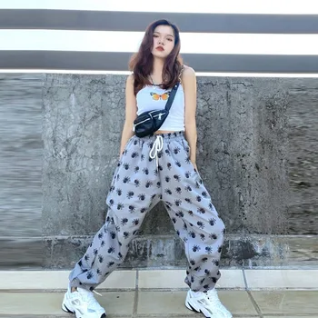 HOUZHOU Treniņbikses Sieviešu korejiešu Stilā Harajuku Bikses Streetwear Sieviešu Joggers Rudens Modes Dziesmu Bikses Sievietēm, Bikses Drukāt