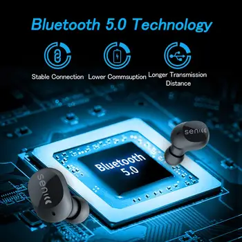 SENICC Bezvadu Austiņas TWS Bluetooth 5.0 Power LED Displejs, Touch Control Mini Stereo Austiņu Mūzikas Austiņas un Earbuds SW500 JAUNAS