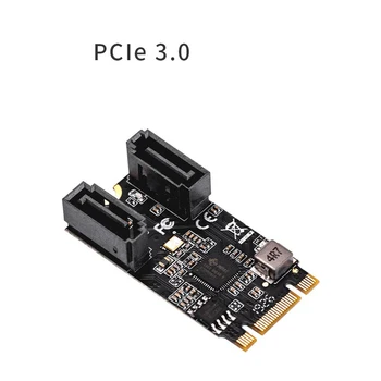 B+V Taustiņu, lai SATA3 Adaptera Karti M. 2 PCI Express Sata3 līdz 2 SATA Porti 6Gbp/s PCIe 3.0 Autobusu 22*41mm Izmērs Bez diska