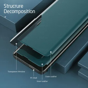 Sākotnējā Luksusa Ādas Smart View Window Flip Case For Samsung Galaxy A21s M31s M31 M11 M21 M51 M30S M60S M80s Magnētisko Gadījumos