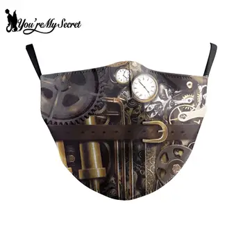 [Tu esi Mans Noslēpums] Classic Sērijas Steampunk Print Sejas Auduma Maska, Maskas Modes Muti Segtu Auduma Maskas