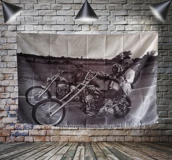Easy Rider Motociklists Plakātu, Karogu brīvību un humanize Banner Mājas Apdare Karājas karoga 4 Gromments Stūros 3*5FT