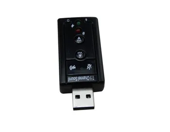 50gab/daudz Jaunu Black USB 2.0 Virtual 7.1 Kanālu Audio Skaņas Kartes Adapteri 3D Desktop Grāmatiņa skaņas kartes