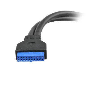 Melns 50cm Dual Porti USB 3.0, Pamatplate (Mainboard) 20pin Galvenes Adaptera Kabeli w/Aizmugures PCI Stiprinājuma Panelis,20pin 2 X Sieviete