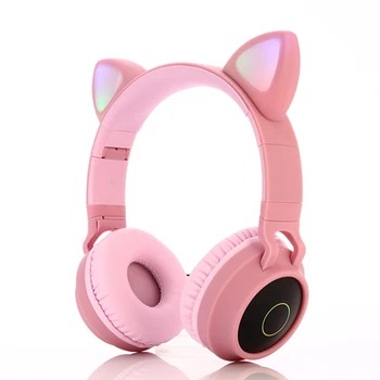 Bezvadu Bluetooth 5.0 Austiņas Kaķa Auss LED Gaismas Austiņas Stereo Mūzikas Austiņas Meitene Austiņas PC