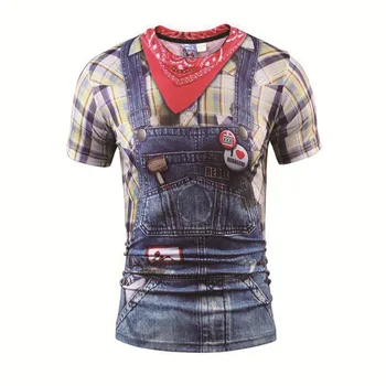 Modes 3D Drukāšanas Viltus Uzvalku, Kaklasaiti Vīriešu T-krekls O-veida kakla Īsām Piedurknēm Foršs Modelis Top Jautri Jaunums Zēns Meitene 3D T-krekls Top Tee
