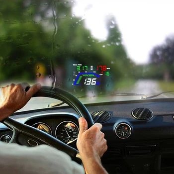 Universāls Auto HUD Head Up Displejs ātruma pārsniegšanas Brīdinājuma Sistēmu GPS Magnētiskā Lauka Dual Channel Kompass Auto Elektronika Aksesuāri