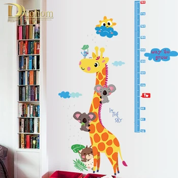 Karikatūra Dzīvnieku Žirafe Koala Augstums Pasākums Valdnieks, Sienas Uzlīmes, Baby Bērnu Istabas Mājas Dekoru Mākslas Plakātu DIY Sienas Uzlīmes Tapetes