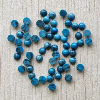 Vairumtirdzniecības 50gab/daudz 2019 modes dabīgā akmens zilā onyx apaļu kabīni cabochon lodītes 4mm rotaslietas pieņemšanas bezmaksas piegāde