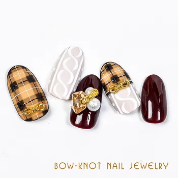 100gab metāla priekšgala mezgls nail art rotājumi zelta/sudraba/rose gold loku nail art rotaslietas Japāņu modes nail art priekšgala mezgls