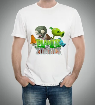 Vasaras Vīriešu t krekli, augi vs zombies apģērbu pvz karikatūra spēle modelis zēnu drēbes O-veida Kakla īso meiteņu T-krekls