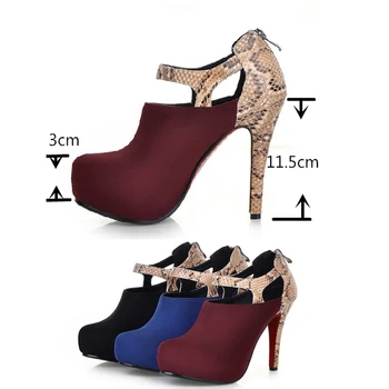 REAVE KAĶIS Kurpes sieviete augstpapēžu kurpes Lady sūkņi Lielā pirksta Zip Ganāmpulka Izgriezt Modes Atdzist Sexy Puse kurpes Sieviešu sūkņi Lielie izmēri 34-43