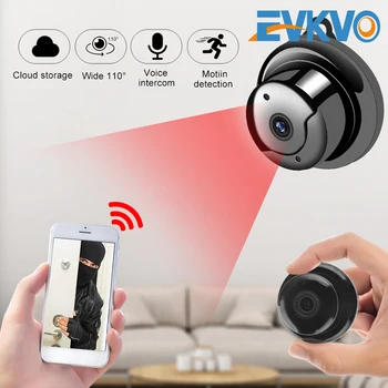 EVKVO 1080P mini kameras WIFI kameru smart home novērošanas kameru infrasarkano nakts redzamības kustības detektors baby monitor Yoosee