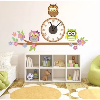 2016 karstā pārdošanas pūce, uzlīmes, interjera elektronisko diy sienas pulksteņi skatīties dzīvojamā istabā bērniem patīk guļamistaba dekorēšana bezmaksas piegāde