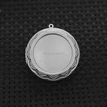 45*47mm Nerūsējošā Tērauda Medaljonu Kulons Piekariņi Kārta Kameja Cabochons Bāzes DIY Foto Medaljonu Kulons Pieņemšanas