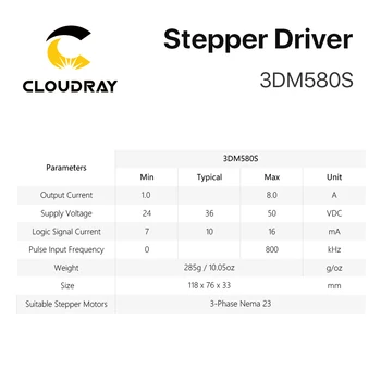 Cloudray 3DM580S 3 Fāzes Stepper Vadītāja 24-50VDC par Nema 23 pakāpju Motora Kontrolieris CNC Gravēšanas Mašīnas