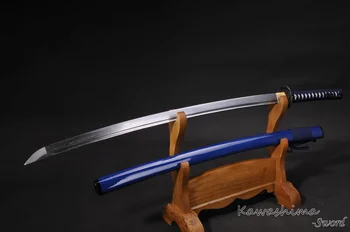Japāņu Samuraju Zobenu 41in Garums Salocīts Tērauda Pilna Tang Katana Žiletes Asiem Gatavs Griešanai Papīra Jaunu Piedāvājumu-Zils Apvalks