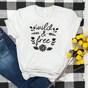 Savvaļas Bezmaksas Sieviešu T-krekls Saglabāt Ziedi Meitenes Tshirts Augu Vairāk Augiem Dāmas Tee Krekli Saglabātu Bites, Topi Dropshipping