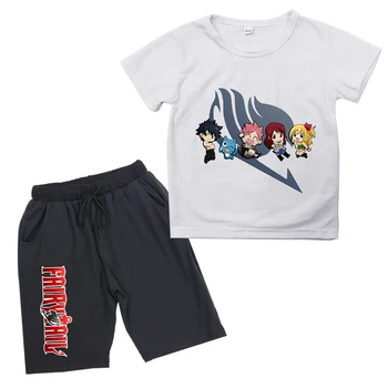 PASAKU ASTI Anime T Krekls Apģērba Komplekts Zēniem Tshirt Bērnu T-Krekls Grafiskais Tee Krekls Vasaras Īsām Piedurknēm Anime Multfilmu Drukāt Tshirt