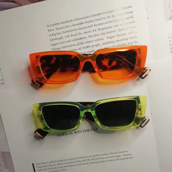 Daudzkrāsains Modes Personības Metāla Sānu Rāmja Saulesbrilles, Luminiscences Zaļā Personības Vintage Lēkt Di Hip Hop, Saules Brilles