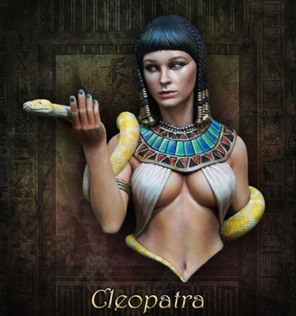 Unpainted Komplekts 1/12 Ēģiptes sieviete ar čūska seno krūtis Sveķu Attēls miniatūras garāžas komplekts