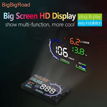 BigBigRoad Auto HUD Head Up Displejs Priekšējā stikla Projektoru OBD2 BMW X1, X3 un X5 E53 X6 E71 F16 F10 F20 F30 E36 E39 E46 E60 E90