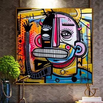 Grafiti Ielu Mākslas Joachim Abstrakti Krāsains Eļļas Glezna uz Audekla Plakāta un Izdrukas Sienas Mākslas Aina Dzīvojamā Istaba Dekori