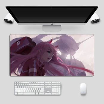 Liela 60x30cm Anime, peles paliktnis, Mīļais šajā FranXX Spēlētājs Datoru Spēļu Pele spilventiņu Slēdzenes Malas Izturīgs Klēpjdatoru Notebook Galda Paklājiņš