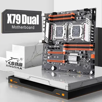 JINGSHA Dual Socket LGA 2011 X79 desktop mātesplatē atbalsta 2x PCIe x16 M. 2 Cross Fire Intel XEON CPU un ECC REG atmiņa