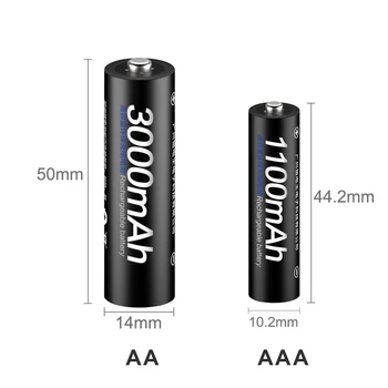 PALO 4GAB 1.2 V NI-MH AA uzlādējamas baterijas + 4GAB 1.2 V aaa uzlādējamās Baterijas+LCD displejs gudru akumulatoru lādētāju priekš AA AAA