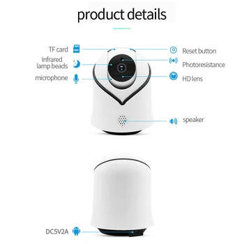 720/1080P Bezvadu IP Kamera, Wifi Smart Home Security Video Surveilance Kamera ar divvirzienu Domofons IS Nakts Redzamības Baby Monitor