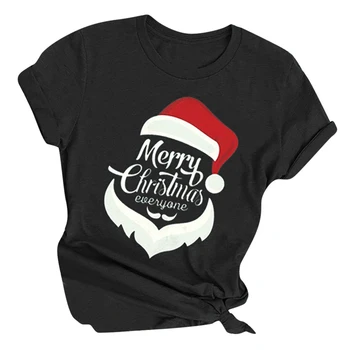 Krekls Sievietēm Ziemassvētku Santa Vēstuli Print T-Veida Topi Ar Īsām Piedurknēm Apaļā Apkakle T-Krekls Gothic Streetwear Sieviete Ziemassvētku Dāvanu A50