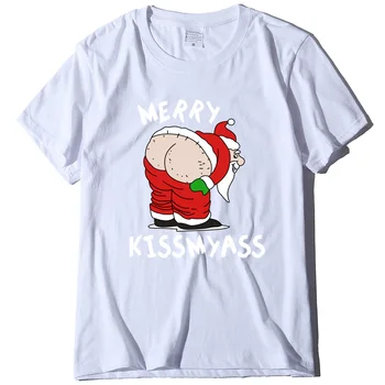 Hillbilly Sievietēm Ziemassvētku Smieklīgu T Kreklu Smieklīgi Paliekas Uzmanīgi Santa Claus Priecīgus Kissmyass Druka T Kreklu, T-Veida Modes Ziemassvētku Drēbes