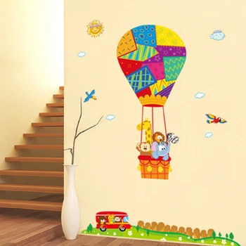 130 x 90 cm karstā gaisa balons, Sienas Uzlīmes, Bērnu Istabu, Mājas Dekoru karstā gaisa balons Decal Bērnu Pirmsskolas Dekori