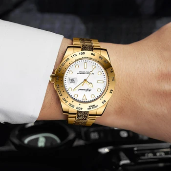 Shifenmei Pulksteņi Vīriešu Zelta Luksusa Zīmolu Sakausējuma Kvarca rokas Pulkstenis 3 ATM Ūdensdrošs Skatīties ar Watchband Ajuster Pārdošanas