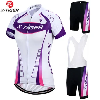 X-Tiger Pro Sieviešu Velo Komplekts MTB Velosipēds Apģērbu Sievietēm Sacīkšu Velosipēdu Drēbes Ropa Ciclismo Riteņbraukšana Valkāt Riteņbraukšana Džersija Komplekts