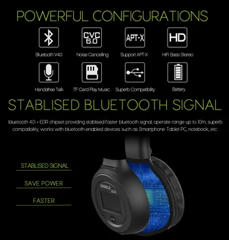 ENTUZIASTS B570 HiFi Stereo Bluetooth Headset Bezvadu Austiņas Salokāms Atbalsta Micro SD Karte, AUX, FM Mikrofons