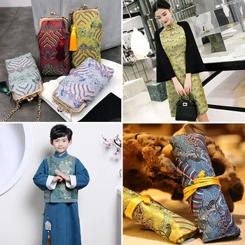Brokāta žakarda satīns audums materiāls dizaina cheongsam un kimono withing DIY šūšanas somas