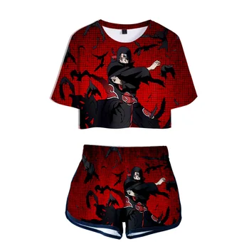 Naruto Krekls Cosplay Kostīmu Anime Uzumaki Uchiha Sasuke T Krekls Sakura, Sporta Tērps, Šorti T-Veida Disfraz Sieviešu Drēbes Bikses, Uzvalks