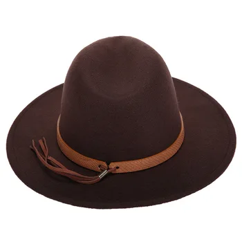 Rudenī un ziemā, vīriešu liela izmēra fedora 60CM klasiskā sombrero, pūkains lakatu imitācija vilnas cepures sejsegu augstas kvalitātes kovboju
