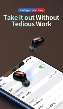 A1S Bluetooth Bezvadu earhones Ar Mic Sporta TWS Bluetooth Austiņas Touch Kontroli, Bezvadu Austiņām Earbuds Tālrunis ar dāvanu