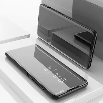 Oppo Reno 3 Pro 4G 2020 Gadījumā Luksusa Flip Stends Skatu Spogulis Gadījumā Reno3Pro Segtu Ādas Gadījumā Oppo Reno 3 Pro 4G Tālrunis Somas