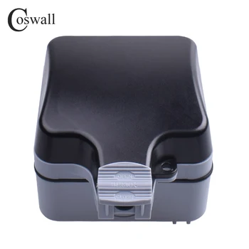 Coswall IP66 Ūdensnecaurlaidīgu Ūdensizturīgs Anti-UV Putekļu izturīgs Āra 15A ASV Standarta maiņstrāvas Kontaktligzdu Dual USB Uzlādēšanas Virsmas Montēta