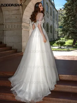 Modes Seksīgu Augsta Split-Line Weddding Kleita Appliqued Mīļotā Pie Pleca Kāzu Kleitas Backless vestidos de novia 2020