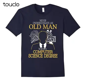 Jaunas Vasaras Augstas Kvalitātes Tee Kreklu Nekad Nenovērtē Vecs Vīrietis Ar Datoru Zinātnes Foršs Krekls T-krekls