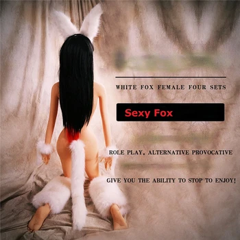 CO 18+ Meitene Foxy Lady 4 Set Asti Plīša Anālais Plug Vibrācijas Muca Cosplay Erotiska Fetišs Spēlē Tūpļa Bdsm Pieaugušo Seksa Rotaļlietas