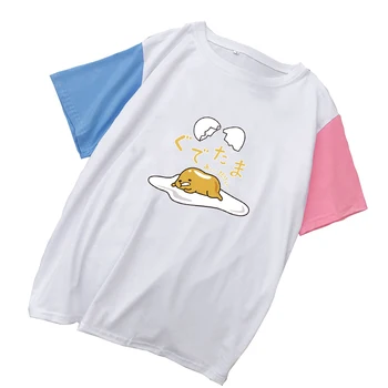 Gudetama T Krekls Sievietēm Vasarā Harajuku Kawaii Slinks Olu Dzeltenumu Karikatūra Izdrukāt Kokvilnas Topi Gadījuma Sieviete Korejiešu Stilā Hit Krāsu Tshirt