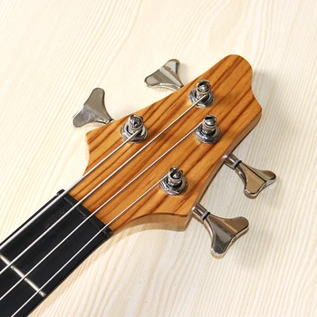 4 string hickory koka virsmu aktīvo basģitāru 43 collu brūna skrūve uz cietā okoume koka muguras un sānu electric bass ģitāra