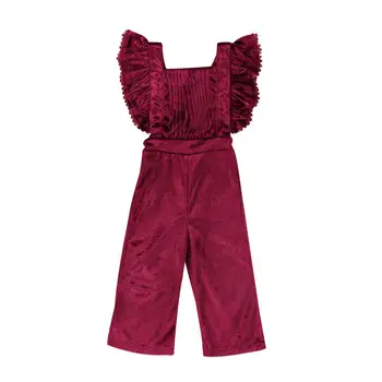 Toddler Bērniem, Meitenēm, Romper Bez Piedurknēm Backless Kombinezonus Meitenei Apģērbu Kokvilnas Ciets Zilā Red Jumpsuit Cute Apģērbs
